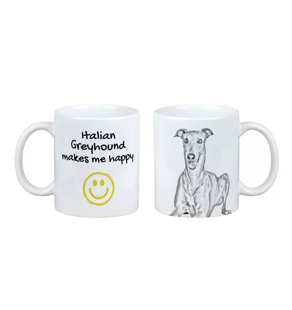 Levrette d'Italie, Petit lévrier italien - tasse avec chien, une tasse joyeuse pour les amoureux des chiens, un cadeau personnalisé de la marque Art-Dog