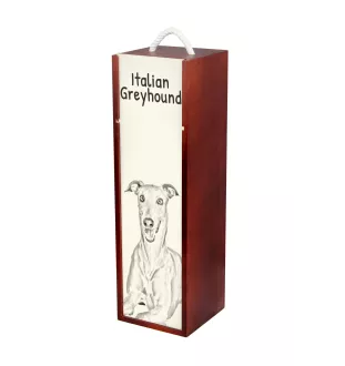 Italienisches Windspiel, Italian Greyhound - Weinbox mit Hund, Alkoholbox mit Grafik, personalisierte Geschenkbox der Marke Art-Dog