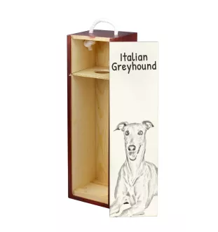 Levrette d'Italie, Petit lévrier italien - boîte à vin avec chien, boîte à alcool avec graphisme, boîte cadeau personnalisée de la marque Art-Dog