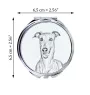 Italienisches Windspiel, Italian Greyhound - Taschenspiegel mit Hund, personalisierter Taschenspiegel, kompakter Spiegel mit Art-Dog-Logo