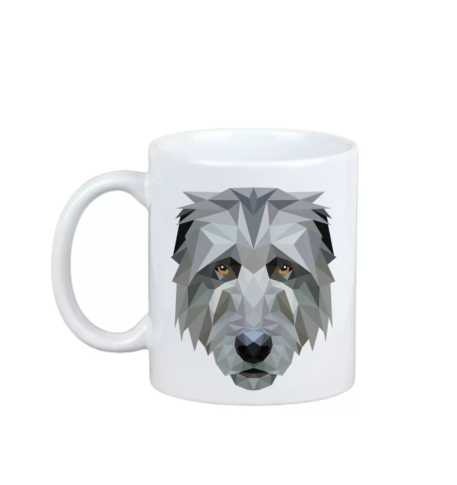 Lévrier irlandais, Irish wolfhound - tasse avec une photo et un motif de chien géométrique Art-Dog