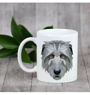 Irischer Wolfshund, Irish Wolfhound - Becher mit einem Bild und dem Schriftzug geometrischer Hund Art-Dog
