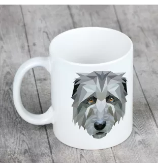 Irischer Wolfshund, Irish Wolfhound - Becher mit einem Bild und dem Schriftzug geometrischer Hund Art-Dog