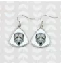 Irischer Wolfshund, Irish Wolfhound - Ohrringe mit einem Bild und dem Schriftzug "Geometrischer Hund" von Art-Dog