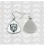 Lévrier irlandais, Irish wolfhound - boucles d'oreilles avec une photo et un motif de chien géométrique Art-Dog
