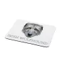 Lévrier irlandais, Irish wolfhound - tapis de souris géométrique avec photo et inscription Art-Dog