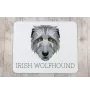 Irischer Wolfshund, Irish Wolfhound - geometrisches Mauspad mit Bild und Aufschrift von Art-Dog