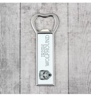 Irischer Wolfshund, Irish Wolfhound - Flaschenöffner mit Bild und Aufschrift für Bier von Art-Dog