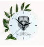 Lévrier irlandais, Irish wolfhound - horloge murale géométrique avec photo et logo de la marque Art-Dog