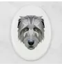 Lévrier irlandais, Irish wolfhound - une plaque avec une photo et un motif géométrique de la marque Art-Dog