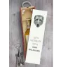 Irischer Wolfshund, Irish Wolfhound - geometrische Box mit einem Bild und Schriftzug für Wein der Marke Art-Dog