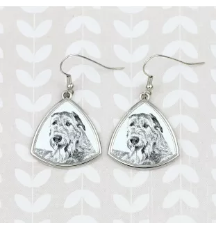 Irischer Wolfshund, Irish Wolfhound - Hund Ohrringe, hängende Ohrringe mit Bild, personalisierter Schmuck mit dem Aufdruck der Marke Art-Dog