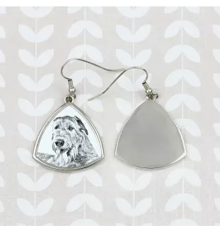 Irischer Wolfshund, Irish Wolfhound - Hund Ohrringe, hängende Ohrringe mit Bild, personalisierter Schmuck mit dem Aufdruck der Marke Art-Dog