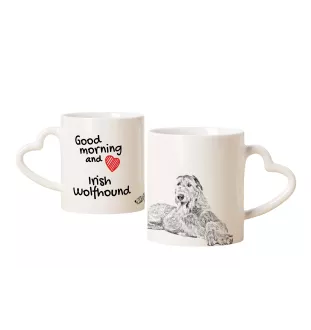 Irish Wolfhound - cup with a dog, adorable cup with a heart-shaped handle, universal gift from the Art-Dog brand