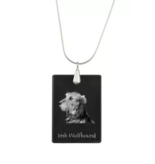 Lévrier irlandais, Irish wolfhound - Pendentif en cristal avec chien, collier en argent avec photo, pendentif personnalisé par la marque Art-Dog