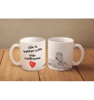 Irish Wolfhound - cup with a dog, cup with a photo, personalized gift from the Art-Dog brand