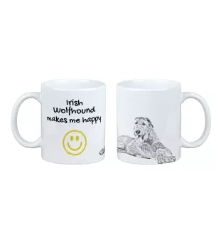 Irischer Wolfshund, Irish Wolfhound - Tasse mit Hund, fröhliche Tasse für Hundeliebhaber, personalisiertes Geschenk der Marke Art-Dog