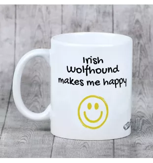 Irischer Wolfshund, Irish Wolfhound - Tasse mit Hund, fröhliche Tasse für Hundeliebhaber, personalisiertes Geschenk der Marke Art-Dog