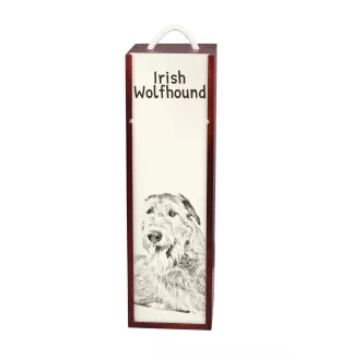 Lévrier irlandais, Irish wolfhound - boîte à vin avec chien, boîte à alcool avec graphisme, boîte cadeau personnalisée de la marque Art-Dog