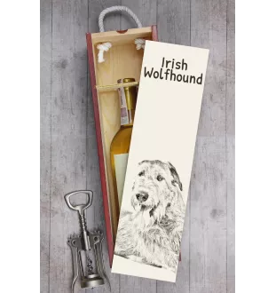 Irischer Wolfshund, Irish Wolfhound - Weinbox mit Hund, Alkoholbox mit Grafik, personalisierte Geschenkbox der Marke Art-Dog