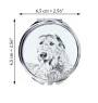 Irish Wolfhound - Pocket mirror with a dog, personalized mirror for a purse, compact mirror with Art-Dog brand print.