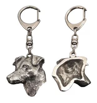 Jack Russell Terrier - Silver-plated key ring with dog, handbag decoration, backpack pendant by Art-Dog brand