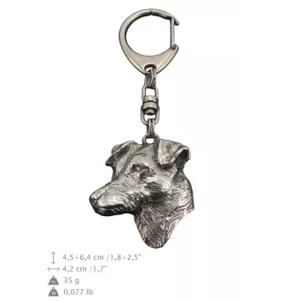 Jack Russell Terrier - Silver-plated key ring with dog, handbag decoration, backpack pendant by Art-Dog brand