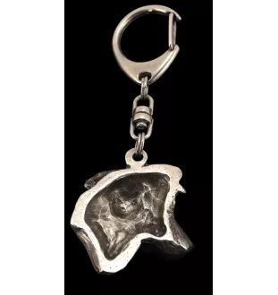 Jack Russell Terrier - Porte-clés argenté avec chien, décoration de sac à main, pendentif de sac à dos par la marque Art-Dog