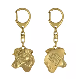 Jack Russell Terrier - Gilded key ring with dog, handbag decoration, luxury accessory by Art-Dog brand