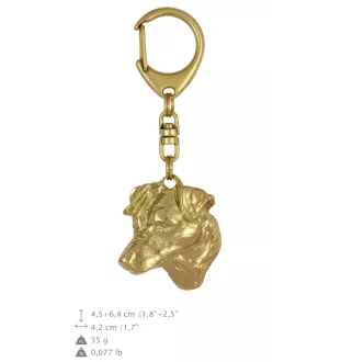 Jack Russell Terrier - Gilded key ring with dog, handbag decoration, luxury accessory by Art-Dog brand