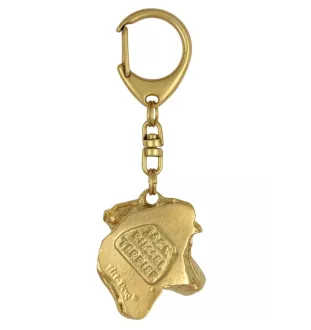 Jack Russell Terrier - Porte-clés doré avec chien dans boîte cadeau, décoration de sac à main, accessoire de luxe de la marque Art-Dog
