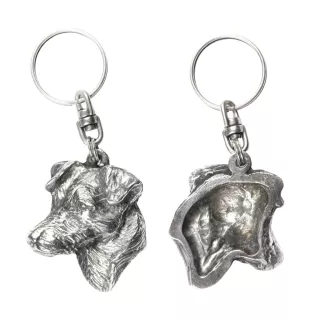 Jack Russell Terrier - Pendentif argenté avec un chien dans une boîte décorative, décoration de sac à main, pendentif de sac à dos par la marque Art-Dog