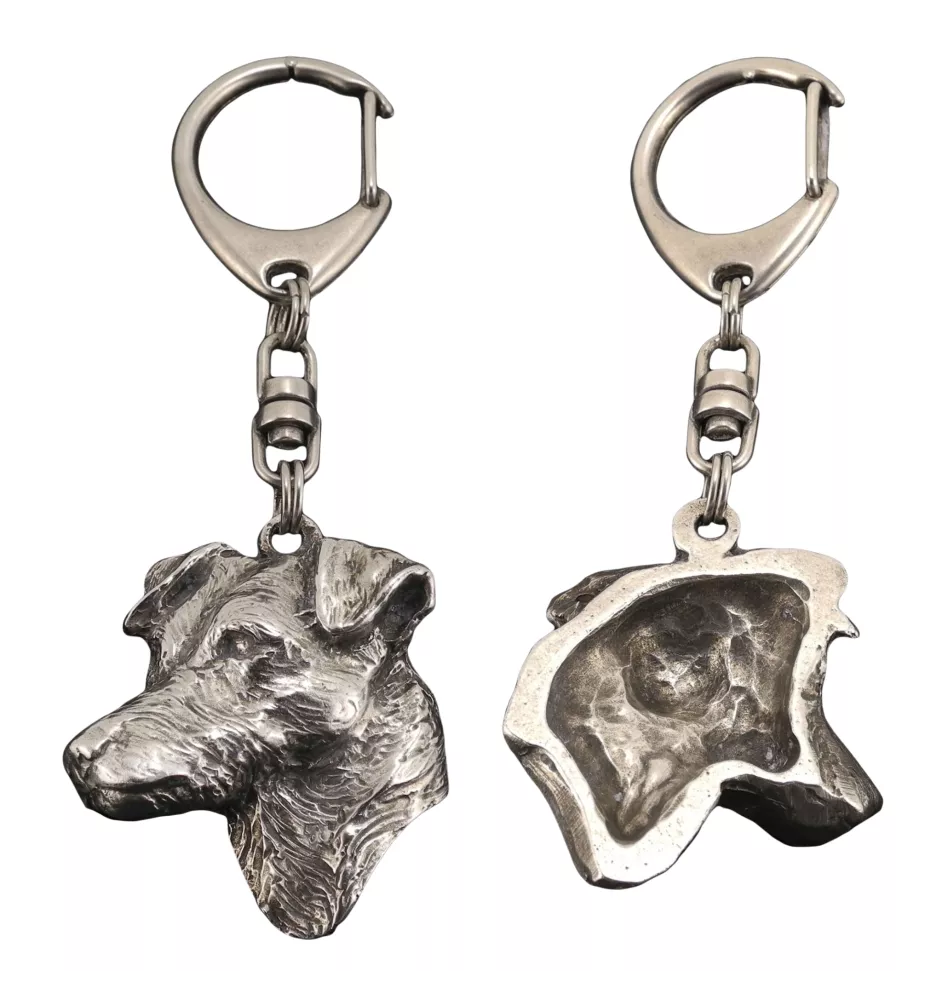 Jack Russell Terrier - Versilberter Schlüsselanhänger mit Hund in einer Geschenkbox, Handtaschenschmuck, Rucksackanhänger der Marke Art-Dog