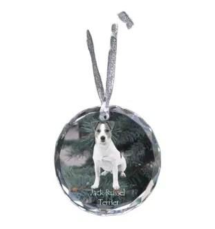 Jack Russell Terrier - crystal bauble with a photo, dog photo in crystal, personalized Christmas tree ornament by Art-Dog brand