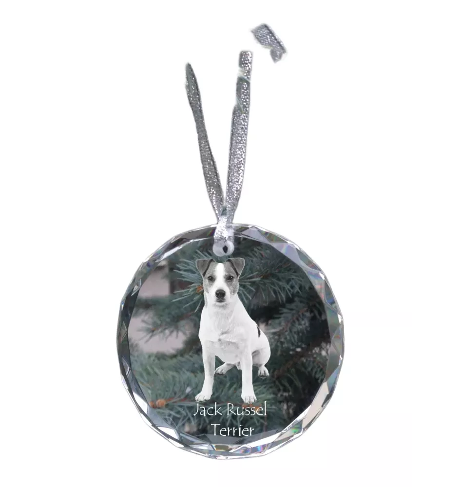 Jack Russell Terrier - crystal bauble with a photo, dog photo in crystal, personalized Christmas tree ornament by Art-Dog brand