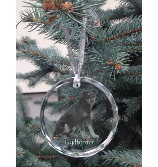 Niemiecki terier myśliwski medal kryształowy z psem Art-Dog