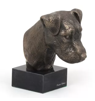 Jack Russell Terrier - Statue de chien, buste sur socle en pierre, sculpture, trophée pour exposition canine par la marque Art-Dog