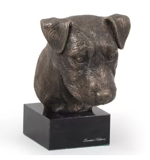 Jack Russell Terrier - Hundestatue, Büste auf Steinsockel, Skulptur, Trophäe für Hundeausstellung der Marke Art-Dog