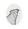 Jagdterrier - commemorative plaque with a photo of a dog, tombstone with a print, personalized oval plaque from the Art-Dog brand