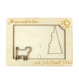 Jack Russell Terrier - Photo frame, engraved wooden frame, a lovely gadget for the dog lover by Art-Dog