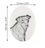 Jagdterrier - commemorative plaque with a photo of a dog, tombstone with a print, personalized oval plaque from the Art-Dog brand