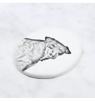 Jagdterrier - commemorative plaque with a photo of a dog, tombstone with a print, personalized oval plaque from the Art-Dog brand