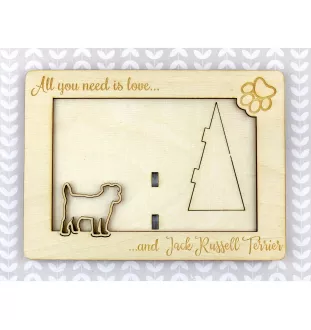 Jack Russell Terrier - Photo frame, engraved wooden frame, a lovely gadget for the dog lover by Art-Dog