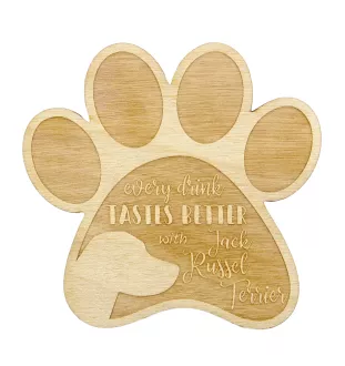 Jack Russell Terrier - Mug coaster, engraved coaster with dog, gift for dog lover by Art-Dog brand