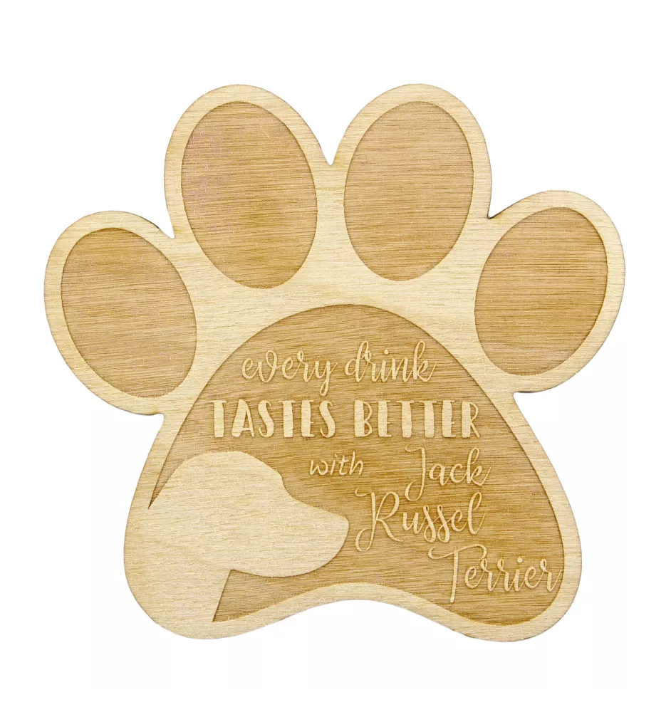 Jack Russell Terrier - Tasse Untersetzer, graviert Untersetzer mit Hund, Geschenk für Hundeliebhaber von Art-Dog Marke