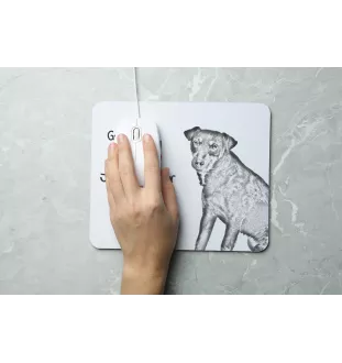 Jagdterrier - Mauspad mit Druck, personalisiertes Mauspad mit Hund, einzigartiges Gadget für Büroangestellte von Art-Dog.