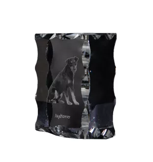 Jagdterrier - Kristall mit einem Hundebild, Glasstatuette mit einem Bild, einzigartiger Bilderrahmen der Marke Art-Dog
