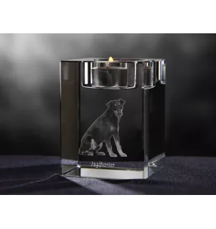 Niemiecki terier myśliwski świecznik kryształowy z psem Art-Dog