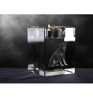 Niemiecki terier myśliwski świecznik kryształowy z psem Art-Dog