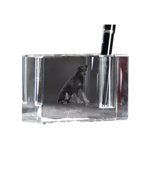 Jagdterrier - Stifthalter, Kristallorganizer mit Hundefoto, einzigartige Schreibtischdekoration der Marke Art-Dog